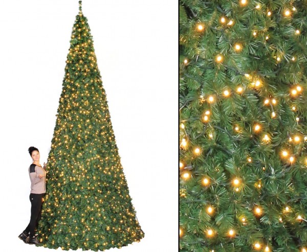 Riesen Weihnachtsbaum Oslo, mit LED Lichterkette, Höhe 440cm