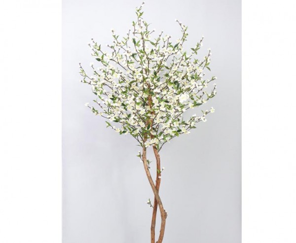Künstlicher Kirschblütenbaum mit 924 weiße Blüten Höhe 210cm