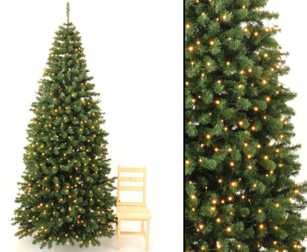 Weihnachtsbaum künstlich Georgia 240cm mit 288 LEDs, 950 Zweige mit grünen PVC Nadeln B1
