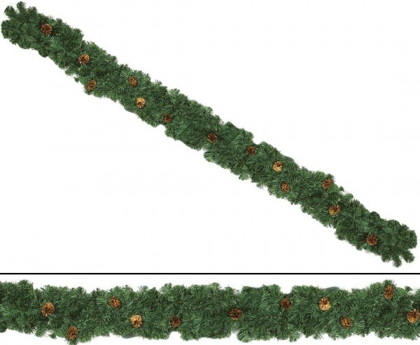 Künstliche Edeltannengirlande mit Zapfen 270cm