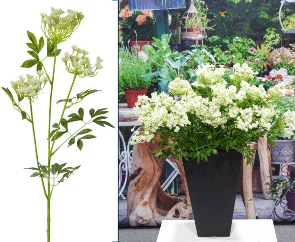Schleierkraut künstlich 82cm mit kleinen weißfarbigen Blüten auf 3 Stängeln