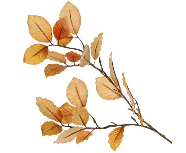 Buchenzweig künstlich herbstlich 70cm mit 24 bräunlichen Blättern und 2 Verzweigungen