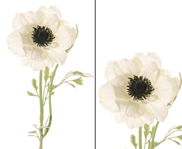 Anemone künstliches Windröschen 54cm mit weiß farbige Blüte 10cm