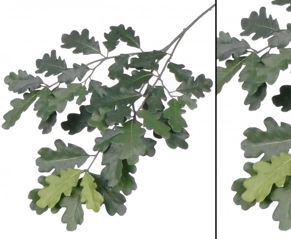 Günstiger Dekozweig mit Eichenblätter 70cm, schwer entfalmmbar