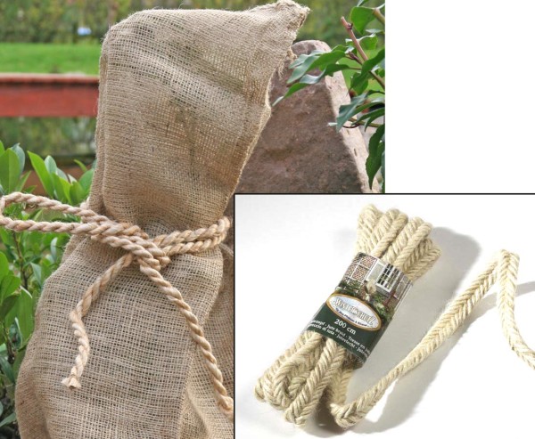 Jute Zopf in Natur ca. 1cm dick und 200cm lang als Hilfsmittel zum Binden für Kunstblumen