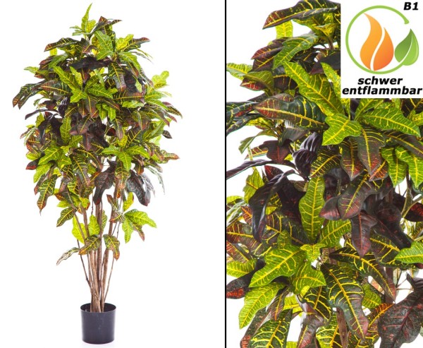 Croton Busch Kunstbaum mit 180cm und 385 mehrfarbige Blätter in B1