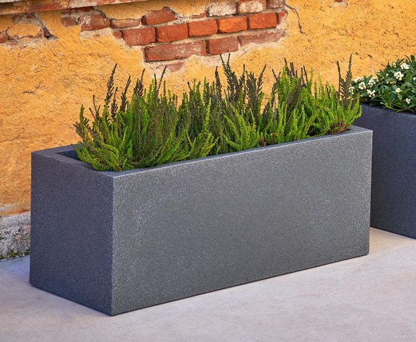 Pflanztrog im Granit-Style mit 80x30x30cm aus Kunststoff für Pflanzarrangements und Raumteiler