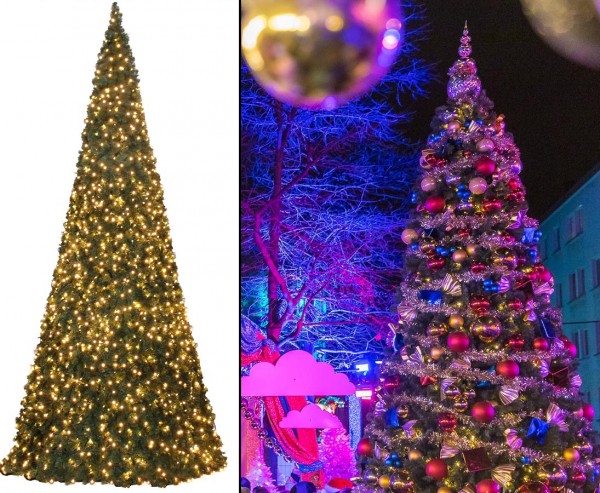 Künstlicher Tannenbaum XXL mit 930cm und LED´s, Ringsystem mit B1 Nadeln aus PVC