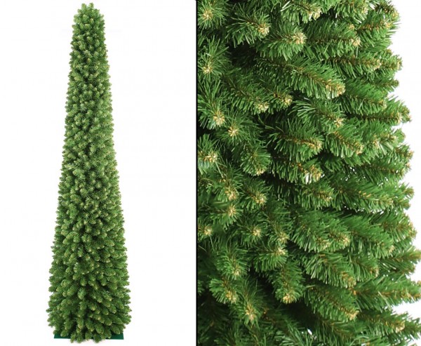 Kegelförmige Christbaum Säule Kasan 210cm schwer entflammbar mit 496 Zweigen