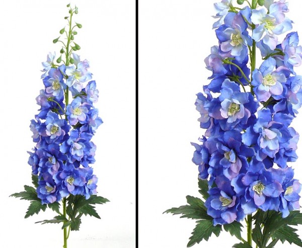 Kunstblume Rittersporn mit weiß/ blauen Blüten, Länge 95cm