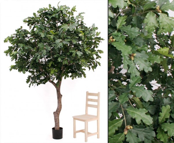 Eichen Kunstbaum in Premium Qualität mit 3784 Blätter und Höhe 240cm