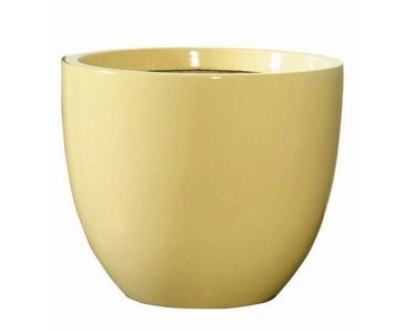 Blumenkübel beige farbig, Kunststoff, Frost und UV beständig, A1 Durch. 30cm, Höhe 25cm
