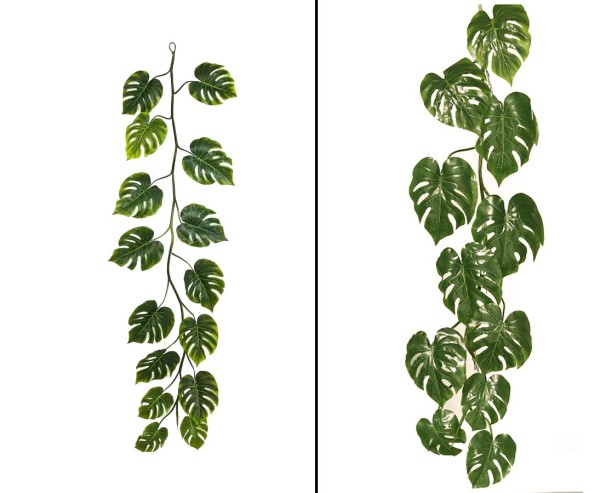 Split Philodendron Girlande Kunstpflanze mit 230cm und 15 Blätter