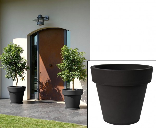 Großes Pflanzengefäß schwarz mit Ø 80cm und Höhe 71cm "Zorro2"