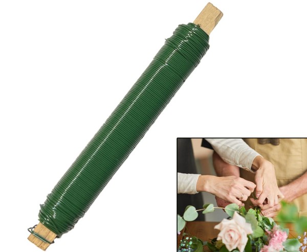 Grüner Bindedraht für Floristik Durchmesser 0,7mm Länge 50m