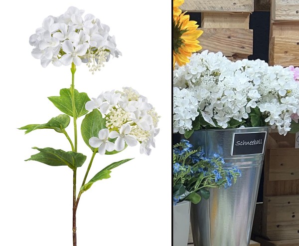 Kunstblume Schneeballzweig 48cm mit weiß farbigen Blüten