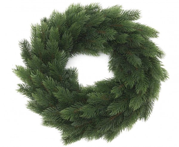Weihnachtskranz mit 90 PE Tannenzweigen Durchmesser 45cm
