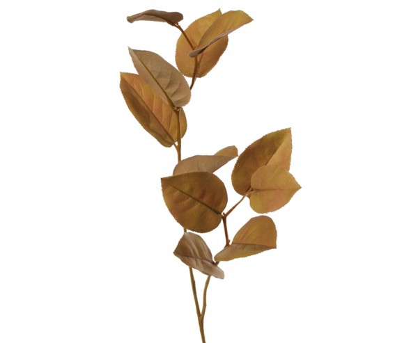 Kunstpflanze Apfelblattzweig in natürlicher Herbstfarbe braun, 75cm lang