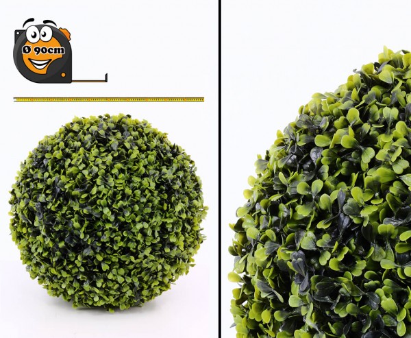 Riesige Buchskugel Kunstpflanze mit 90cm UV sicher Kern aus formstabiler EPS Masse
