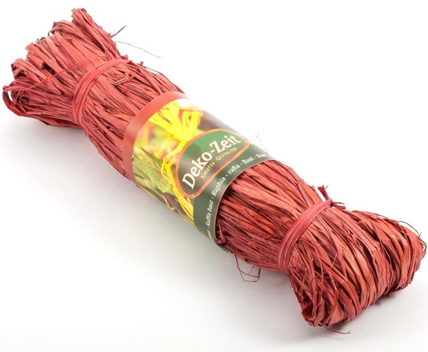 Naturbast bordeaux farbig mit einer Llänge von 100cm