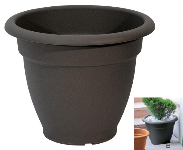 Übertopf 39cm Anthrazit aus Kunststoff, Höhe 31cm, Ø 39cm