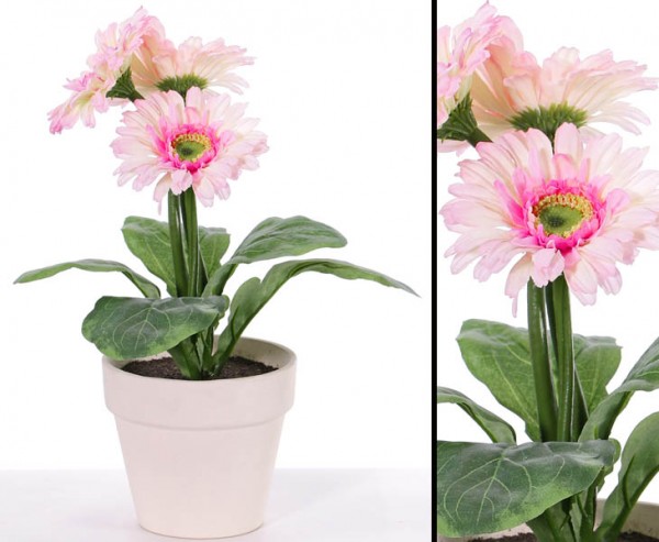 Gerbera Kunstblume im Topf Höhe 35m