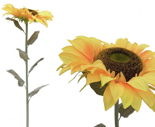 Künstliche Sonnenblume XL mit 136cm hoch, 40cm breiten Blütenkopf