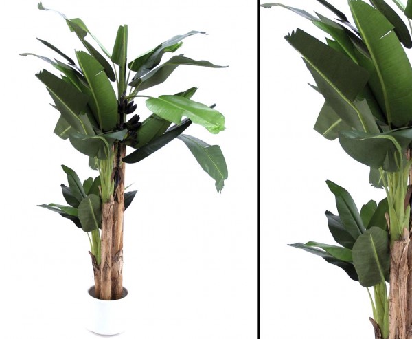 Bananenbaum Kunstpalme mit 30 Blätter und 3 Stämmen Höhe ca. 280cm