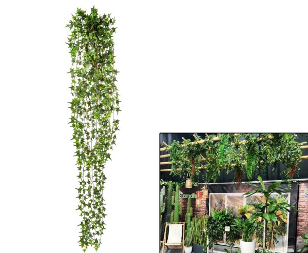 Künstliche Efeu Mini Rnke 180cm mit 1076 grünen Blättern