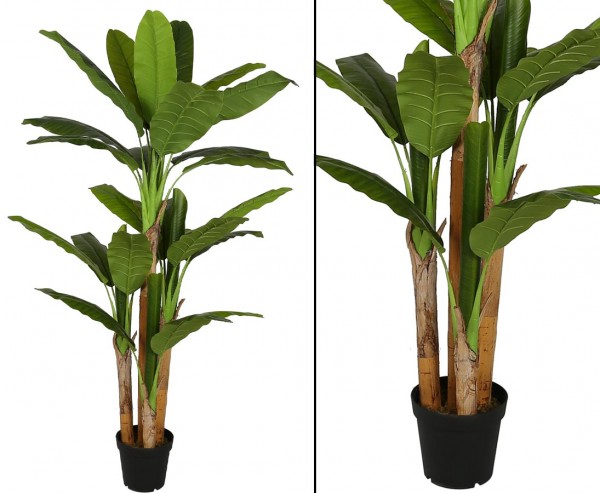 Bananen Kunstbaum 190cm mit 4 Stämmen und 28 Blätter