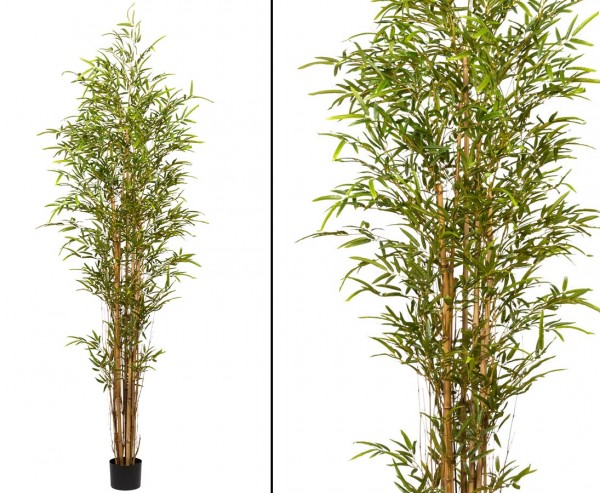Künstlicher Bambus Baum 220cm mit ca. 2430 Blätter und echten Tonkin Rohren
